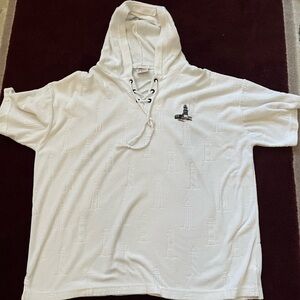 White Hooded Sweatshirt with Embroidered Detail
